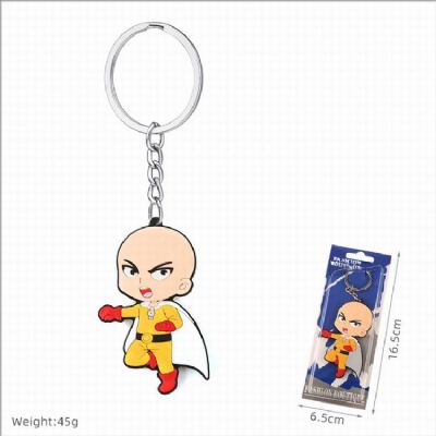 One Punch Man Double-sided soft rubber Keychain pe