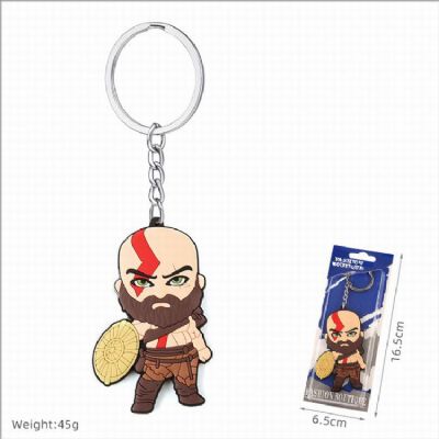 God of War Kratos Double-sided soft rubber Keychai