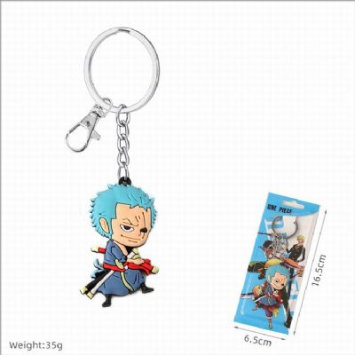 One Piece Double-sided soft rubber Keychain pendan