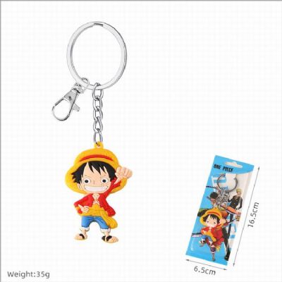 One Piece Double-sided soft rubber Keychain pendan