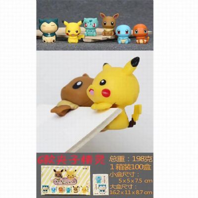 Pokemon a set of 6 models Clip Boxed Figure Decora