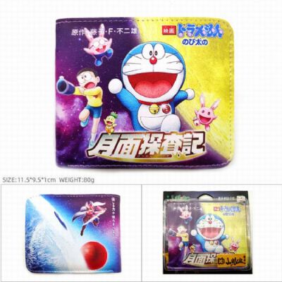 Doraemon Short color picture two fold wallet Purse