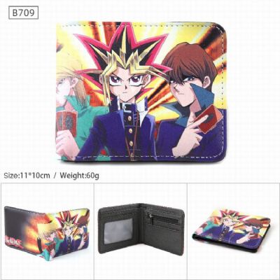 Yugioh B709 PU Twill two-fold short wallet 11X10CM