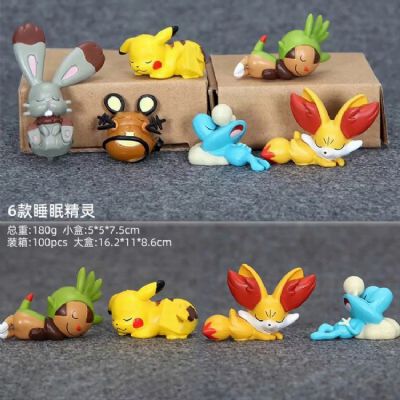 Pokemon a set of six Sleeping elf Boxed Figure Dec