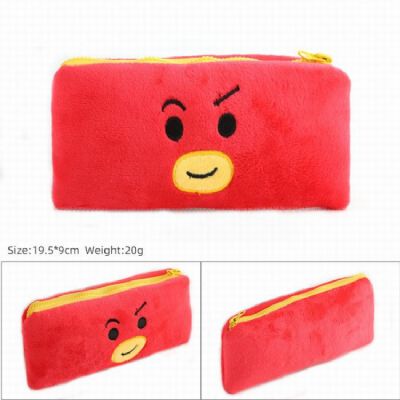 BTS Red love Plush cloth 3D pencil case Cartoon st