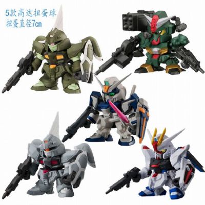 Gundam Gashapon a set of five Bagged Figure Decora