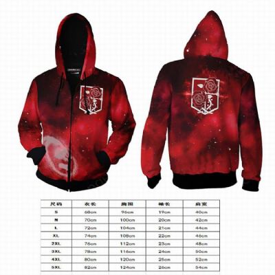 Attack on Titan red Series new Hoodie zipper sweat