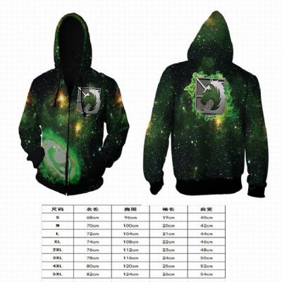 Attack on Titan green Series new Hoodie zipper swe