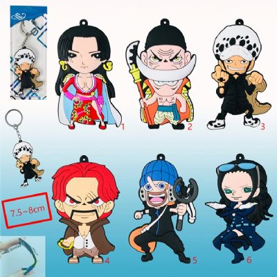 one piece anime rubber keychain