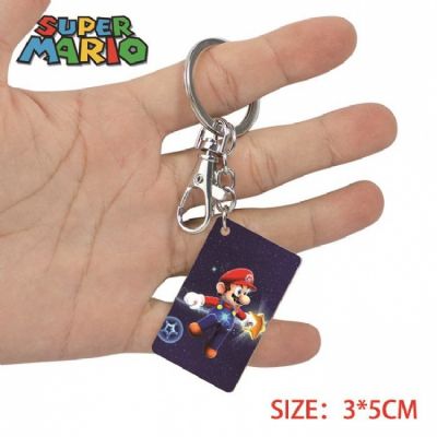 Super Mario-19 Anime Acrylic Color Map Keychain Pe