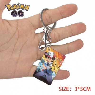 Pokemon-19 Anime Acrylic Color Map Keychain Pendan