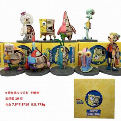 SpongeBob Semi-anatomy a set of nine Boxed Figure 