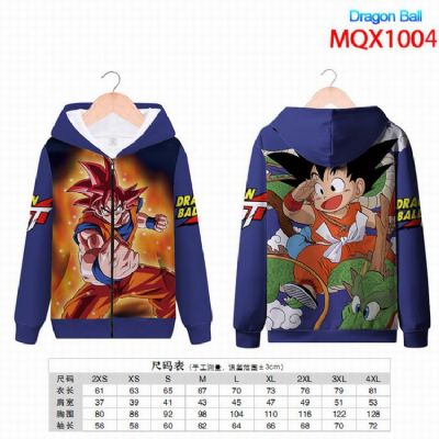 Dragon Ball Full color zipper hooded Patch pocket 