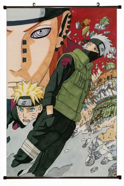 Naruto Plastic pole cloth painting Wall Scroll 60X