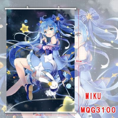 Hatsune Miku White Plastic rod Cloth painting Wall