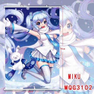 Hatsune Miku White Plastic rod Cloth painting Wall