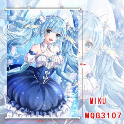 Hatsune Miku White Plastic rod Cloth painting Wall