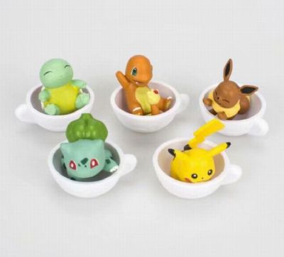 Pokemon Cup Gashapon a set of five Bagged Figure D