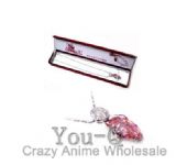 Final fantasy red wooden crystal necklace
