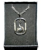 Jigoku shoujo grey diamond spuare necklace