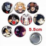 Death note a set of 8 Tinplate Badge Brooch