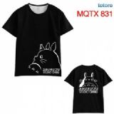 TOTORO Black and white line draft Short sleeve