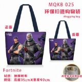 ortnite Full color green zipper shopping bag shoul