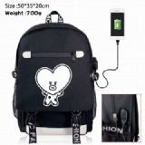 BTS BT21 Canvas Data line Backpack Bag