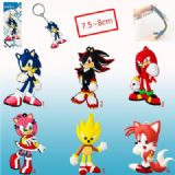 sonic anime rubber keychain