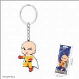 One Punch Man Double-sided soft rubber Keychain pe