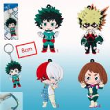 My Hero Academia anime rubber keychain