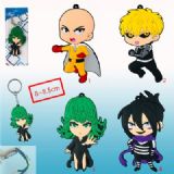 one punch man anime rubber keychain