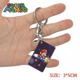 Super Mario-19 Anime Acrylic Color Map Keychain Pe