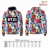 BTS Full Color Long sleeve Patch pocket Sweatshirt