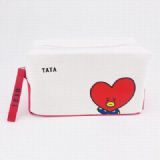 BTS BT21 Red love PU Canvas storage bag