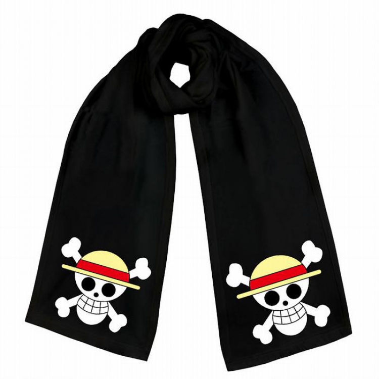 One Piece-6 Black Double-sided water velvet impression scarf