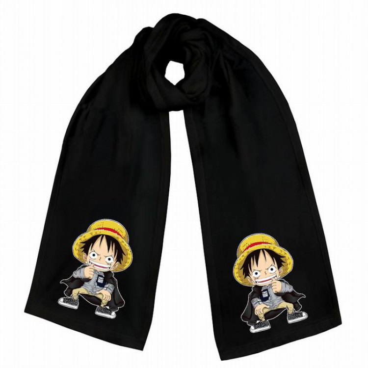 One Piece-7 Black Double-sided water velvet impression scarf