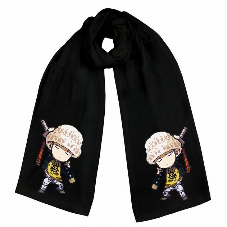 One Piece-1 Black Double-sided water velvet impression scarf