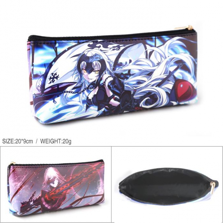 Fate Stay Night Full color PU zipper student pencil bag storage bag cosmetic bag