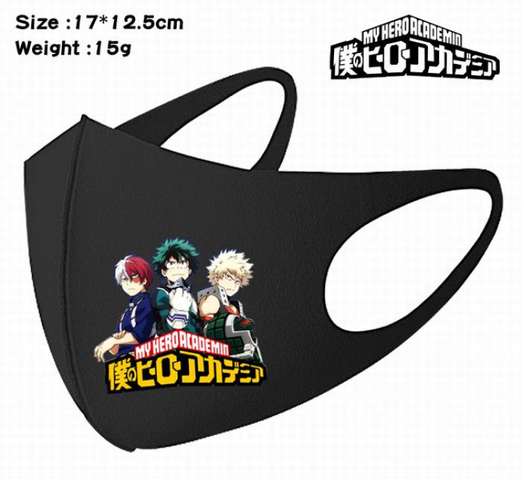 My Hero Academia-12A Black Anime color printing windproof dustproof breathable mask price for 5 pcs