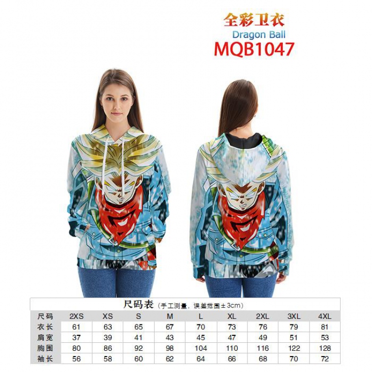 Dragon Ball Full color zipper hooded Patch pocket Coat Hoodie 9 sizes from XXS to 4XL MQB1047