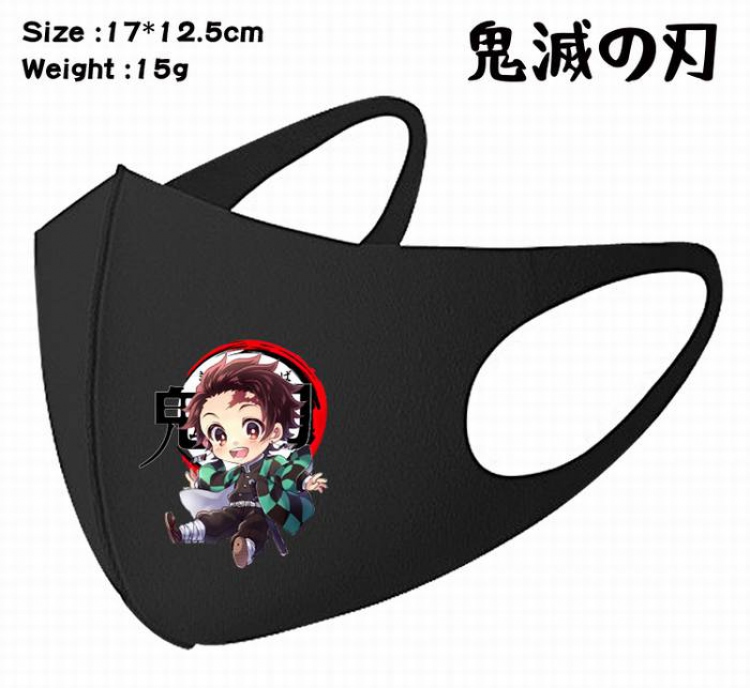 Demon Slayer Kimets-9A Black Anime color printing windproof dustproof breathable mask price for 5 pcs