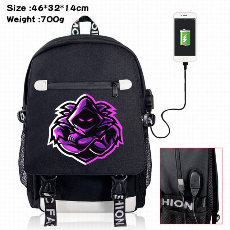 Fortnite-10 A Black Color data cable Backpack