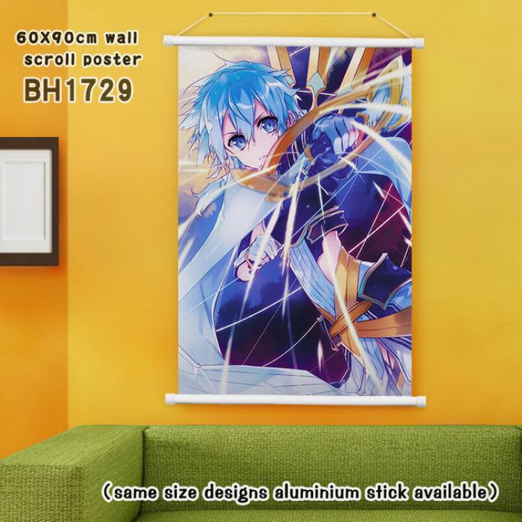 Sword Art Online White Plastic rod Cloth painting Wall Scroll 60X90CM BH1729