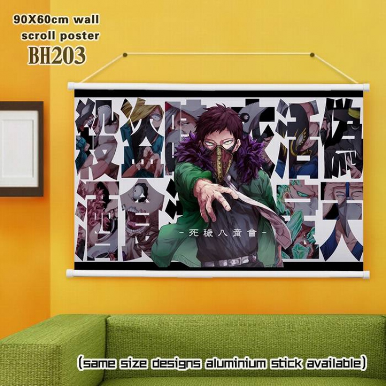 My Hero Academia White Plastic rod Cloth painting Wall Scroll 60X90CM BH203