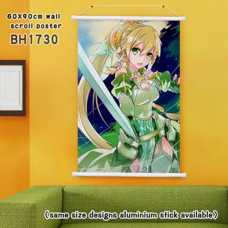 Sword Art Online White Plastic rod Cloth painting Wall Scroll 60X90CM BH1730