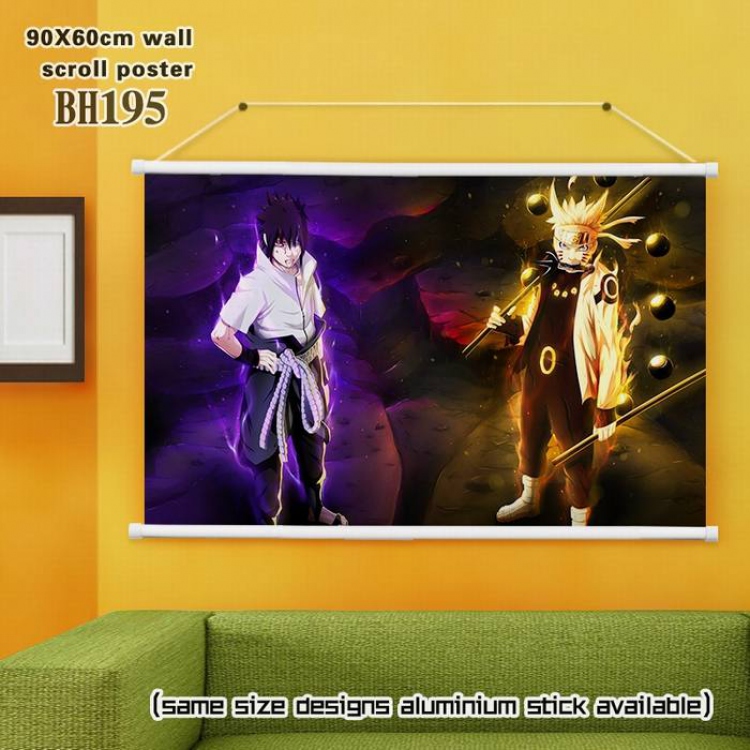 Naruto White Plastic rod Cloth painting Wall Scroll 60X90CM BH195