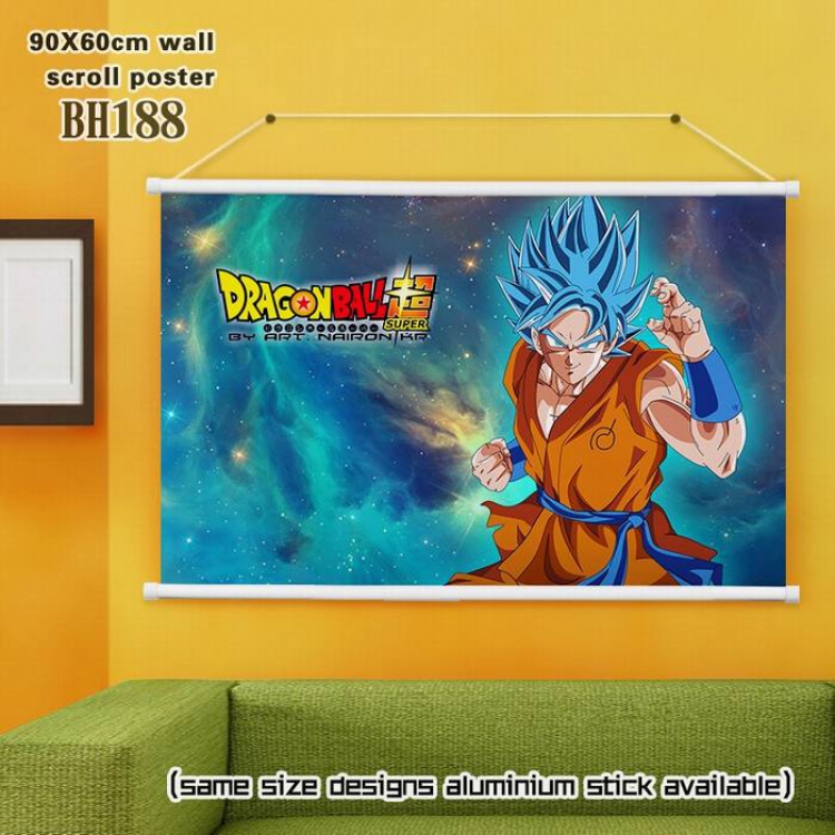 Dragon Ball White Plastic rod Cloth painting Wall Scroll 60X90CM BH188