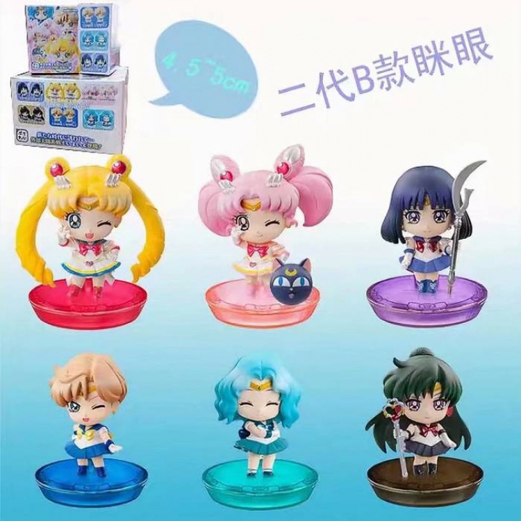 SailorMoon a set of six Boxed Figure Decoration Model 4.5-5CM Style B