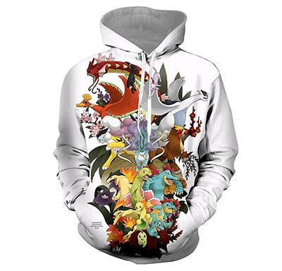 pokemon 3D anime hoodie 2xs to 4xl